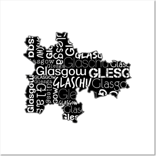 Glasgow City Map With Text Posters and Art